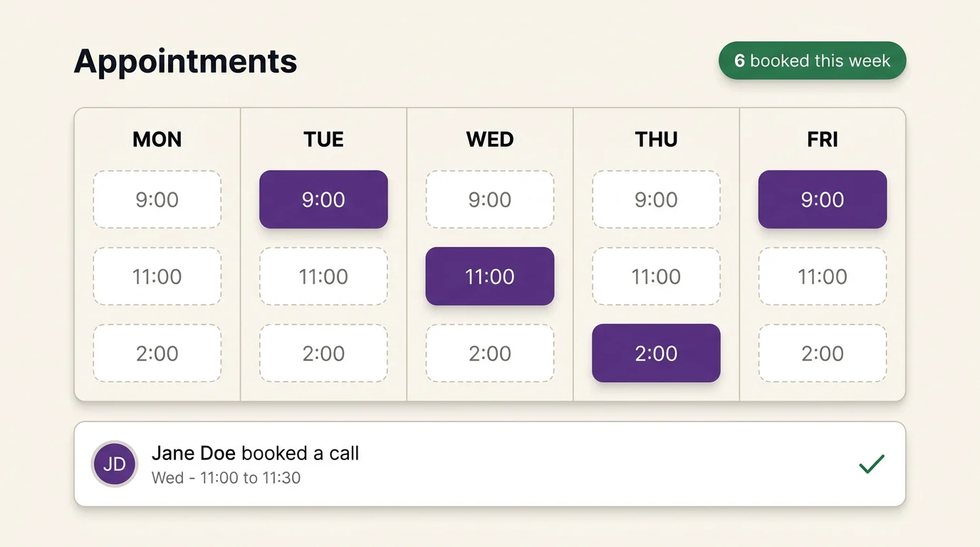 Booking system